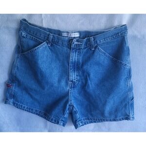 Vintage Y2K Tommy Hilfiger Denim Shorts Size 14 With Logo‎ And Extra Pockets